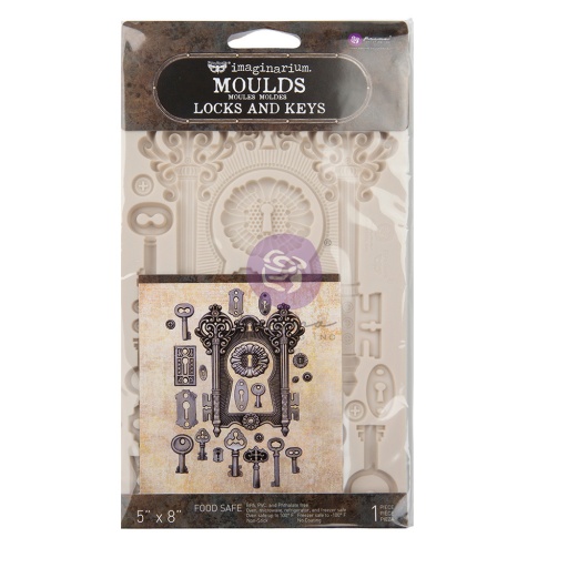 Prima Finnabair 5'' x 8'' Silicone Mould - Locks and Keys